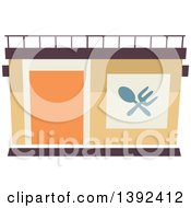 Clipart Of A Flat Design Restaurant Store Front Royalty Free Vector Illustration