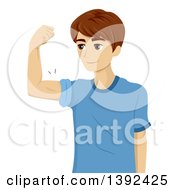 Teen Boy Flexing His Biceps