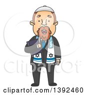 Poster, Art Print Of Cartoon Jewish Priest Holding A Bible