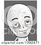 Clipart Of A Dazed Druggie Man With Sunken In Eyes Royalty Free Vector Illustration