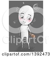 Clipart Of A Drunk Man Walking Royalty Free Vector Illustration