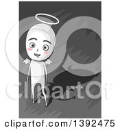 Poster, Art Print Of Happy Angelic Man With A Devil Shadow