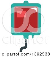 Clipart Of A Flat Design Blood Bag Royalty Free Vector Illustration