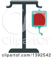 Poster, Art Print Of Flat Design Blood Bag On A Stand