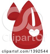 Poster, Art Print Of Flat Design Heart On Blood Drops