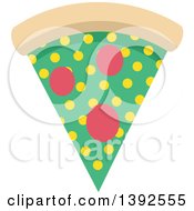 Clipart Of A Flat Design Slice Of Pizza Royalty Free Vector Illustration
