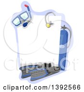 Clipart Of A Frame With Diving And Snorkel Gear Royalty Free Vector Illustration by BNP Design Studio