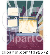 Clipart Of A Concert Audience And Stage Royalty Free Vector Illustration