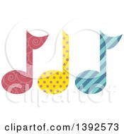 Clipart Of Flat Design Music Notes Royalty Free Vector Illustration