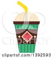 Clipart Of A Flat Design Cold Drink Royalty Free Vector Illustration