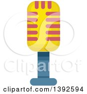 Clipart Of A Flat Design Microphone Royalty Free Vector Illustration