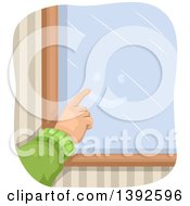 Poster, Art Print Of Hand Drawing A Happy Face On A Foggy Window