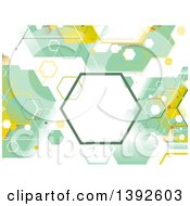 Poster, Art Print Of Green And Yellow Abstract Geometric Hexagon Background