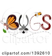 Poster, Art Print Of Insects Forming The Word Bugs