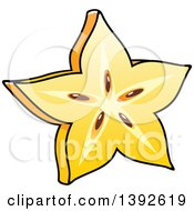 Clipart Of A Cartoon Carambola Starfruit Royalty Free Vector Illustration