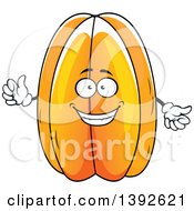Clipart Of A Cartoon Carambola Starfruit Character Royalty Free Vector Illustration