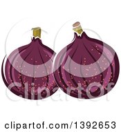 Clipart Of Figs Royalty Free Vector Illustration