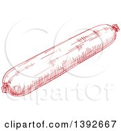 Clipart Of A Red Sketched Sausage Royalty Free Vector Illustration by Vector Tradition SM