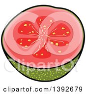 Clipart Of A Halved Guava Fruit Royalty Free Vector Illustration