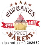 Clipart Of A Cupcake With Text Royalty Free Vector Illustration