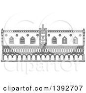 Poster, Art Print Of Gray Sketched Travel Landmark Of Doges Palace