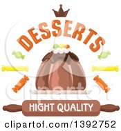 Clipart Of A Cake With Candies And Text Royalty Free Vector Illustration