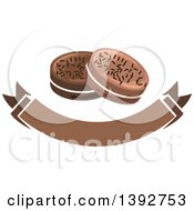 Poster, Art Print Of Chocolate Cookies Over A Banner
