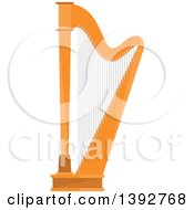 Clipart Of A Flat Design Harp Royalty Free Vector Illustration by Vector Tradition SM