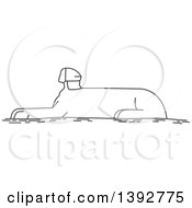 Clipart Of A Gray Sketched Travel Landmark Of The Great Sphinx Royalty Free Vector Illustration