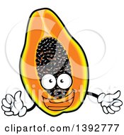 Clipart Of A Papaya Fruit Character Royalty Free Vector Illustration
