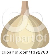 Clipart Of A Flat Design Garlic Bulb Royalty Free Vector Illustration