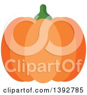 Clipart Of A Flat Design Pumpkin Royalty Free Vector Illustration
