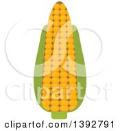 Clipart Of A Flat Design Ear Of Corn Royalty Free Vector Illustration