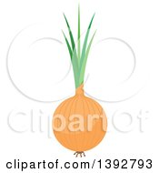 Clipart Of A Flat Design Yellow Onion Royalty Free Vector Illustration
