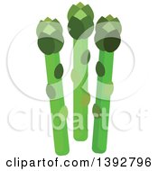 Clipart Of Flat Design Asparagus Royalty Free Vector Illustration