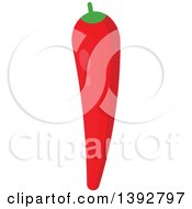 Clipart Of A Flat Design Chili Pepper Royalty Free Vector Illustration