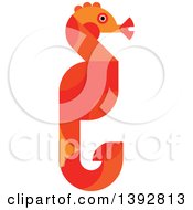 Poster, Art Print Of Flat Design Seahorse