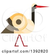 Poster, Art Print Of Flat Design Stork Bird