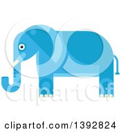 Poster, Art Print Of Flat Design Blue Elephant