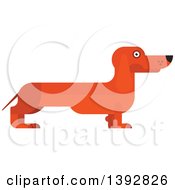 Poster, Art Print Of Flat Design Dachshund Dog