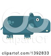 Poster, Art Print Of Flat Design Hippopotamus