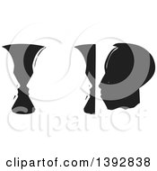 Poster, Art Print Of Black And White Woodcut Vases And Abstract Faces