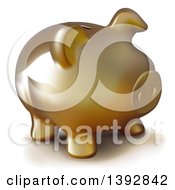 Clipart Of A 3d Golden Piggy Bank Royalty Free Vector Illustration by dero