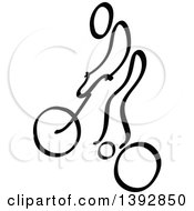 Clipart Of A Black And White Olympic BMX Biker Stick Man Royalty Free Vector Illustration