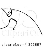 Clipart Of A Black And White Olympic Track And Field Stick Man Athlete Pole Vaulting Royalty Free Vector Illustration by Zooco #COLLC1392857-0152