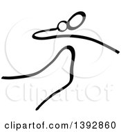 Black And White Olympic Track And Field Stick Man Shot Put Athlete