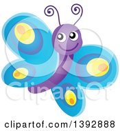 Clipart Of A Happy Butterfly Royalty Free Vector Illustration by visekart