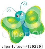 Poster, Art Print Of Happy Green Butterfly