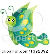 Poster, Art Print Of Happy Green Butterfly