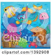 Poster, Art Print Of Snorkel Fish And Friends By A Sunken Ship